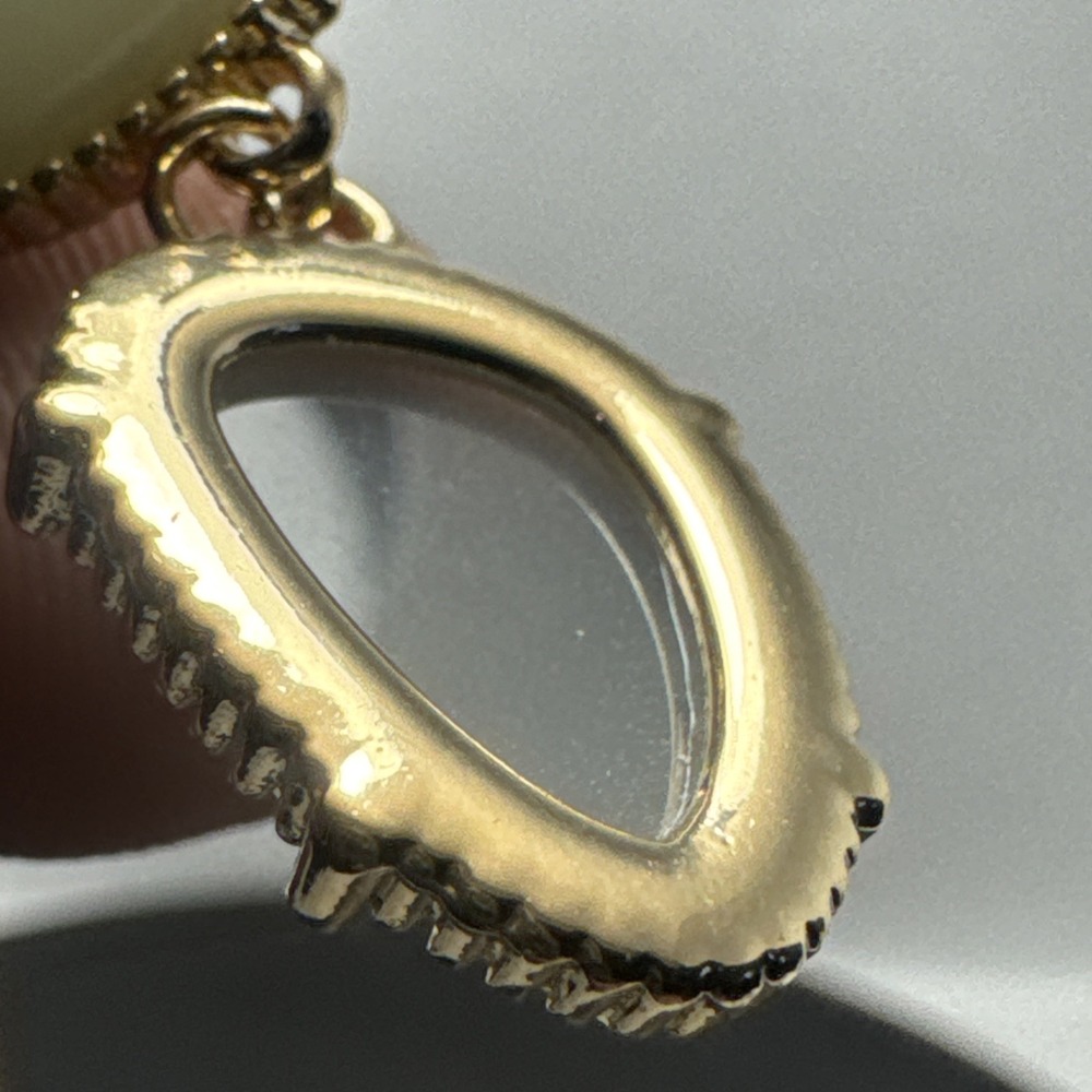 Vintage Necklace‎  Tear Drop Green Stones Gold Tone Chain - Picture 9 of 10